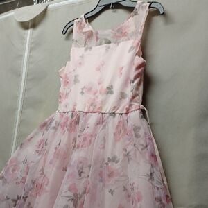 Girl's Pink Peonies Dress